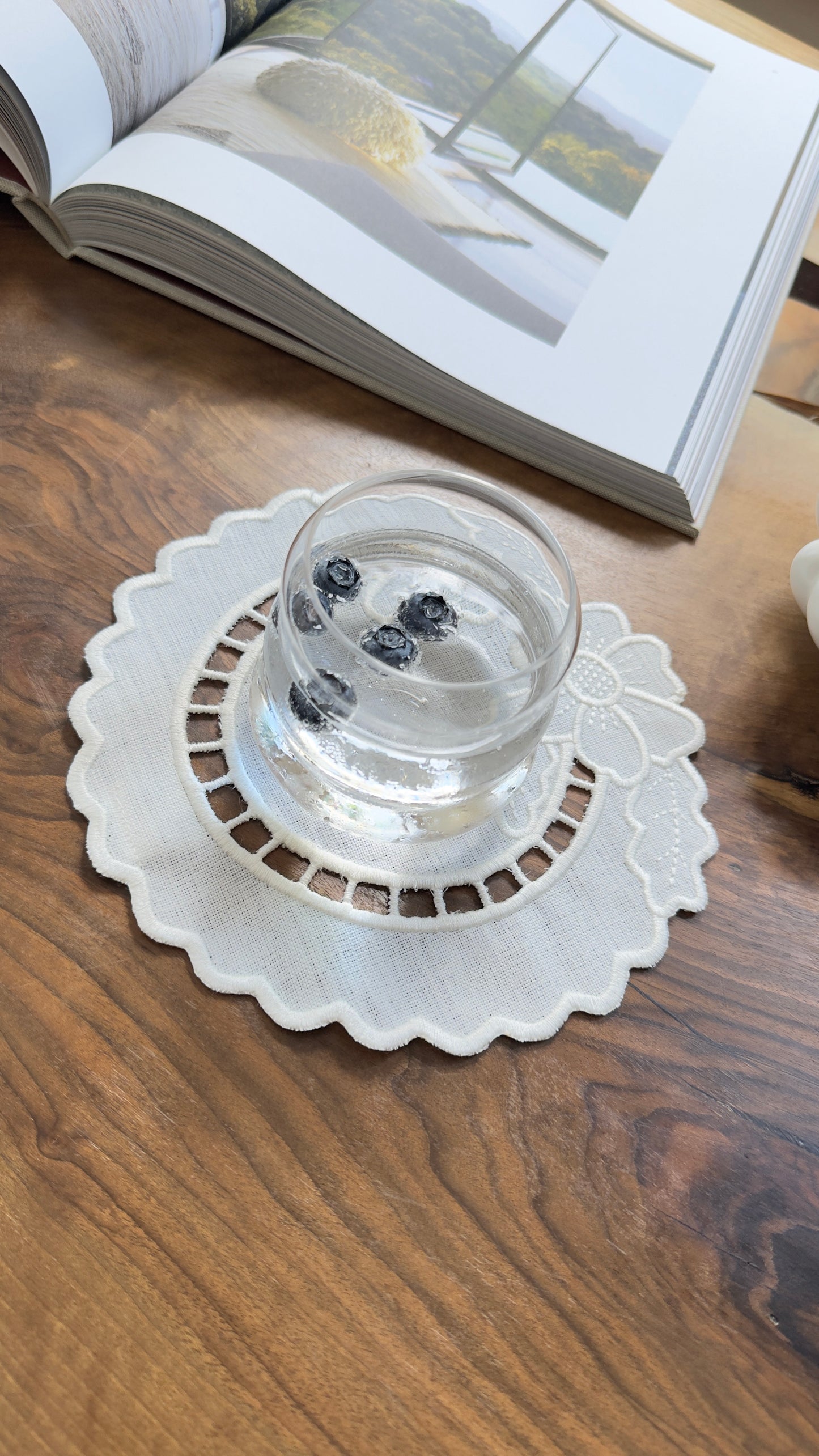 Flora Linen Coaster Set of 2 / Flora Keten 2'li Bardak Altlığı Seti