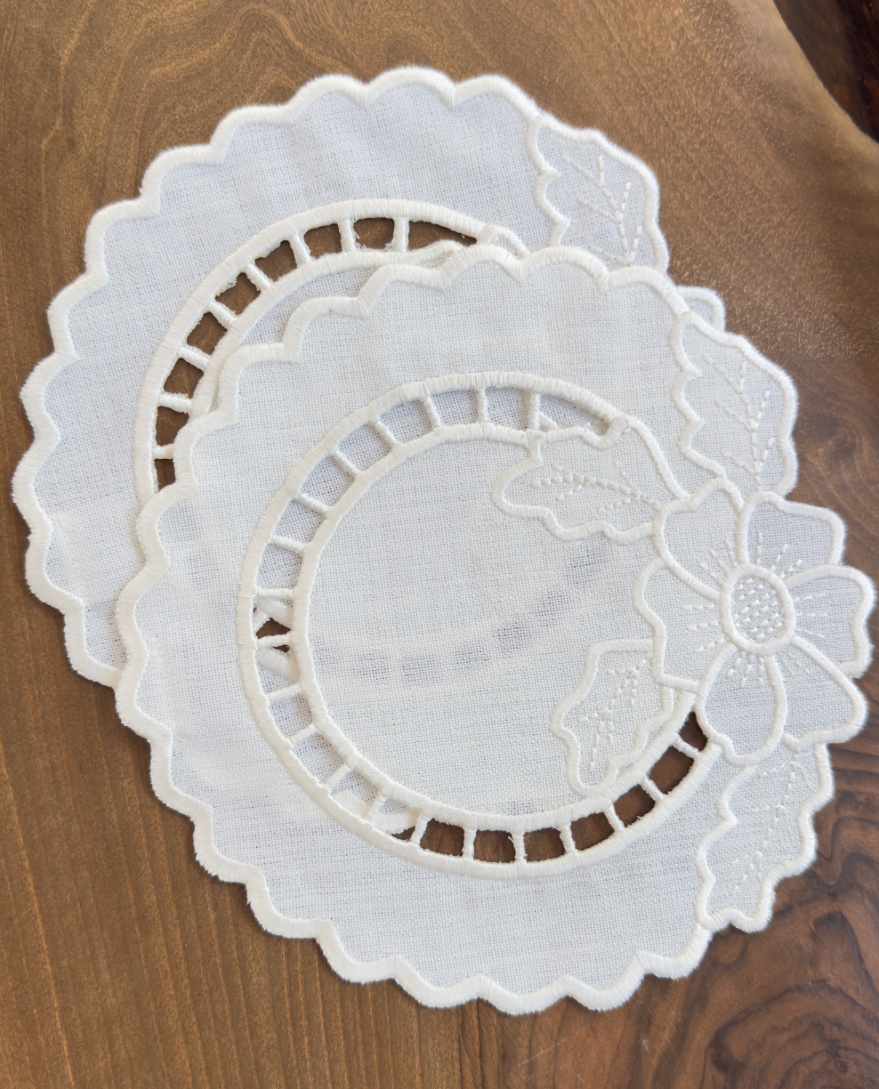 Flora Linen Coaster Set of 2 / Flora Keten 2'li Bardak Altlığı Seti