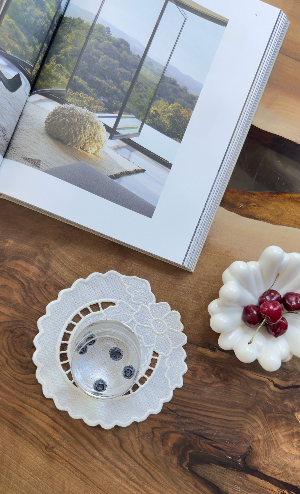 Flora Linen Coaster Set of 2 / Flora Keten 2'li Bardak Altlığı Seti
