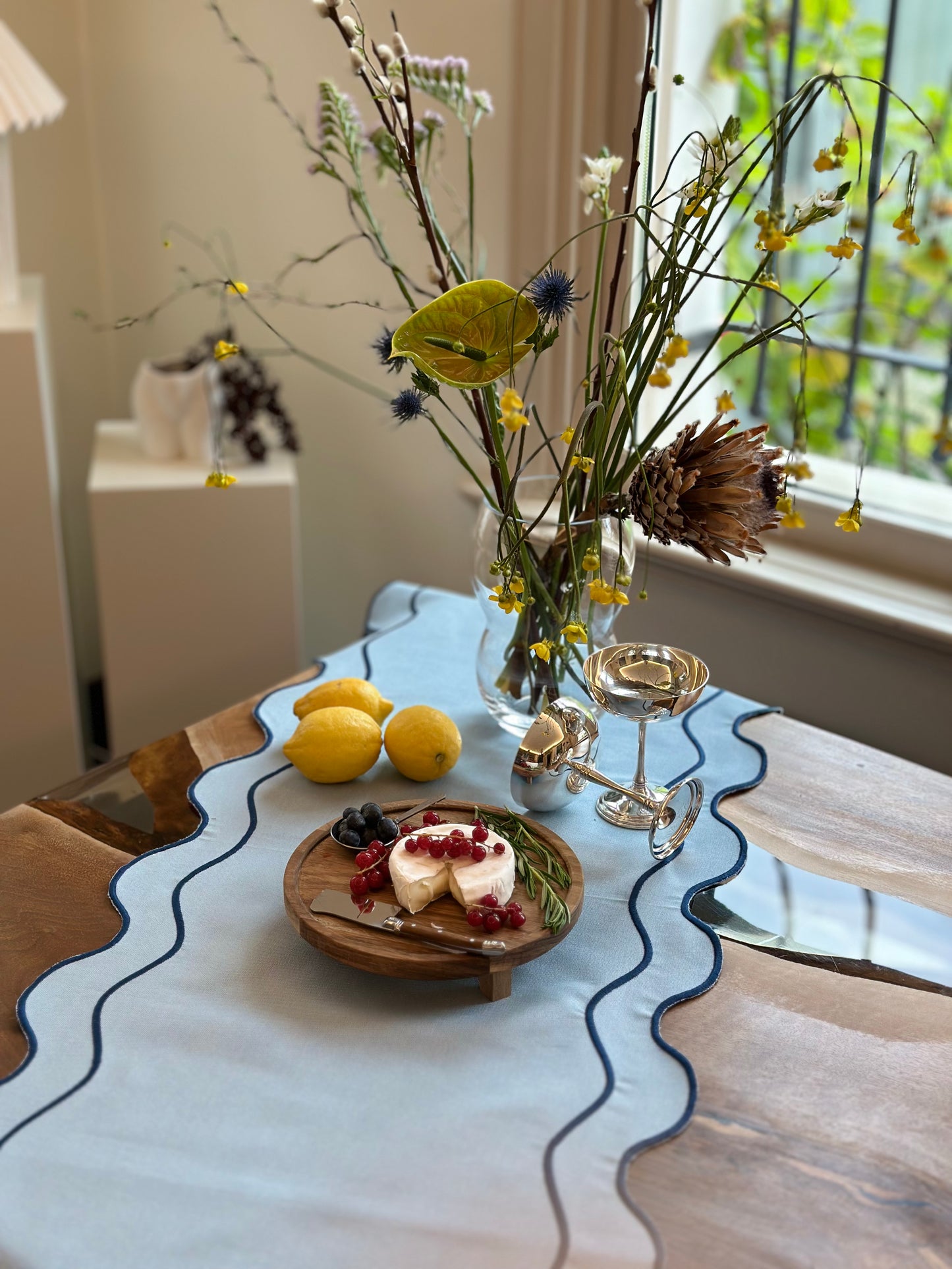 Feliz Blue Table Runner