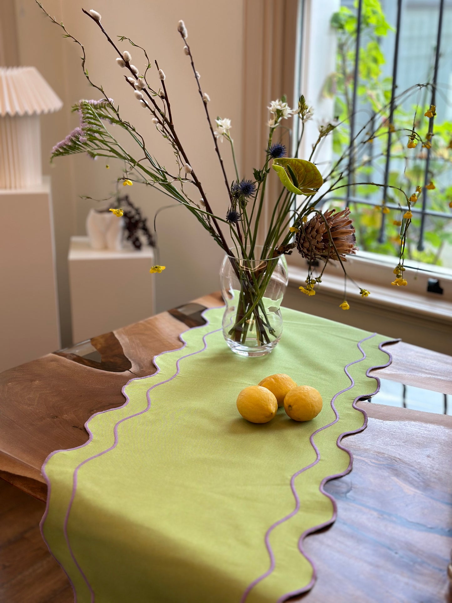 Feliz Green Table Runner